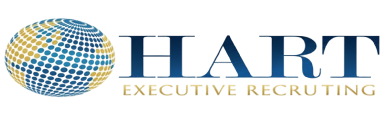 HART Executive Recruiting logo with blue and gold globe icon.