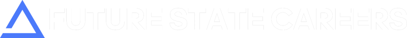 Logo with a blue triangle and white text "FUTURE STATE CAREERS"