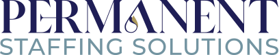 Permanent Staffing Solutions logo featuring navy blue text and a unique "A" with a golden accent.